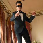 Twn Slim Fit Siyah Armürlü Smokin Takim Elbise