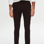 Slim Fit Kahverengi Beli Lastikli İpli Fermuarlı Likralı Rahat Jogger Pantolon